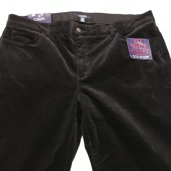 Chaps Fit Shape Sculpt Black Velvet pants size 20W/20t/42 nwt - Picture 2 of 6